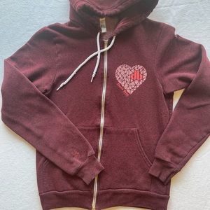 Dutch bros maroon zip up